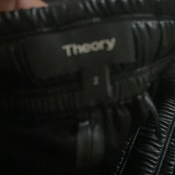 Theory Paperbag Leather Pants Vegan Sz 2 Black - Picture 7 of 8